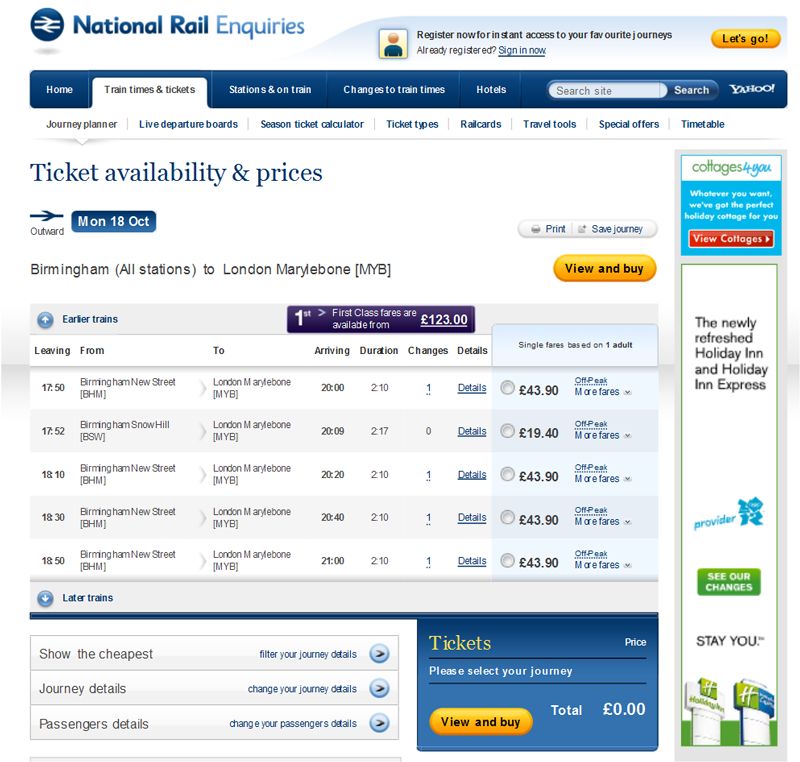 NRE journey planning